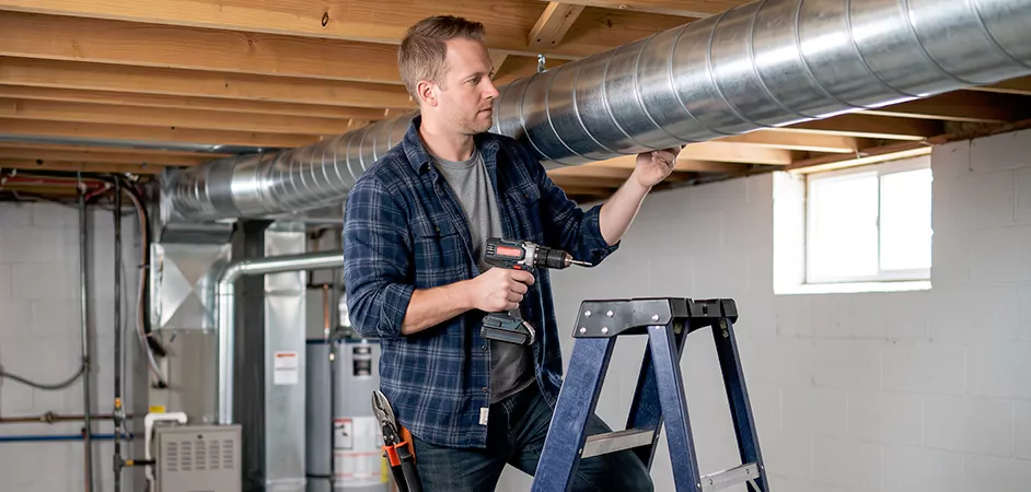 Exposed Spiral Ductwork in Mission
